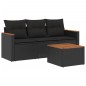 vidaXL 4-tlg. Garten-Sofagarnitur mit Kissen Schwarz Poly Rattan vidaXL 4-tlg. Garten-Sofagarnitur mit Kissen Schwarz Poly Rattan