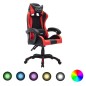 Gaming-Stuhl mit RGB LED-Leuchten Rot und Schwarz Kunstleder Gaming-Stuhl mit RGB LED-Leuchten Rot und Schwarz Kunstleder