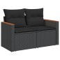 vidaXL 4-tlg. Garten-Sofagarnitur mit Kissen Schwarz Poly Rattan vidaXL 4-tlg. Garten-Sofagarnitur mit Kissen Schwarz Poly Rattan
