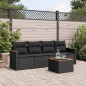 vidaXL 5-tlg. Garten-Sofagarnitur mit Kissen Schwarz Poly Rattan vidaXL 5-tlg. Garten-Sofagarnitur mit Kissen Schwarz Poly Rattan