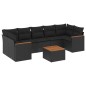 vidaXL 8-tlg. Garten-Sofagarnitur mit Kissen Schwarz Poly Rattan vidaXL 8-tlg. Garten-Sofagarnitur mit Kissen Schwarz Poly Rattan