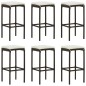 Barhocker mit Kissen 6 Stk. Braun Poly Rattan Barhocker mit Kissen 6 Stk. Braun Poly Rattan