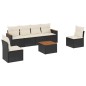 vidaXL 7-tlg. Garten-Sofagarnitur mit Kissen Schwarz Poly Rattan vidaXL 7-tlg. Garten-Sofagarnitur mit Kissen Schwarz Poly Rattan