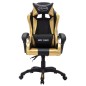 Gaming-Stuhl mit RGB LED-Leuchten Gold und Schwarz Kunstleder Gaming-Stuhl mit RGB LED-Leuchten Gold und Schwarz Kunstleder
