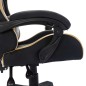 Gaming-Stuhl mit RGB LED-Leuchten Gold und Schwarz Kunstleder Gaming-Stuhl mit RGB LED-Leuchten Gold und Schwarz Kunstleder