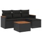 vidaXL 5-tlg. Garten-Sofagarnitur mit Kissen Schwarz Poly Rattan vidaXL 5-tlg. Garten-Sofagarnitur mit Kissen Schwarz Poly Rattan