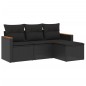 vidaXL 4-tlg. Garten-Sofagarnitur mit Kissen Schwarz Poly Rattan vidaXL 4-tlg. Garten-Sofagarnitur mit Kissen Schwarz Poly Rattan