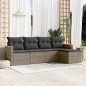 vidaXL 5-tlg. Garten-Sofagarnitur mit Kissen Grau Poly Rattan vidaXL 5-tlg. Garten-Sofagarnitur mit Kissen Grau Poly Rattan