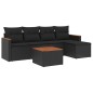 vidaXL 6-tlg. Garten-Sofagarnitur mit Kissen Schwarz Poly Rattan vidaXL 6-tlg. Garten-Sofagarnitur mit Kissen Schwarz Poly Rattan