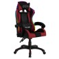 Gaming-Stuhl mit RGB LED-Leuchten Weinrot Schwarz Kunstleder Gaming-Stuhl mit RGB LED-Leuchten Weinrot Schwarz Kunstleder