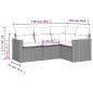 vidaXL 4-tlg. Garten-Sofagarnitur mit Kissen Grau Poly Rattan vidaXL 4-tlg. Garten-Sofagarnitur mit Kissen Grau Poly Rattan