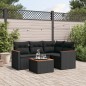 vidaXL 5-tlg. Garten-Sofagarnitur mit Kissen Schwarz Poly Rattan vidaXL 5-tlg. Garten-Sofagarnitur mit Kissen Schwarz Poly Rattan