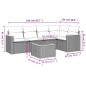 vidaXL 6-tlg. Garten-Sofagarnitur mit Kissen Grau Poly Rattan vidaXL 6-tlg. Garten-Sofagarnitur mit Kissen Grau Poly Rattan
