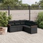 vidaXL 5-tlg. Garten-Sofagarnitur mit Kissen Schwarz Poly Rattan vidaXL 5-tlg. Garten-Sofagarnitur mit Kissen Schwarz Poly Rattan