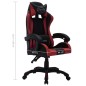 Gaming-Stuhl mit RGB LED-Leuchten Weinrot Schwarz Kunstleder Gaming-Stuhl mit RGB LED-Leuchten Weinrot Schwarz Kunstleder
