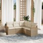 vidaXL 5-tlg. Garten-Sofagarnitur mit Kissen Beige Poly Rattan vidaXL 5-tlg. Garten-Sofagarnitur mit Kissen Beige Poly Rattan