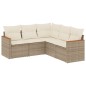 vidaXL 5-tlg. Garten-Sofagarnitur mit Kissen Beige Poly Rattan vidaXL 5-tlg. Garten-Sofagarnitur mit Kissen Beige Poly Rattan