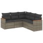 vidaXL 5-tlg. Garten-Sofagarnitur mit Kissen Grau Poly Rattan vidaXL 5-tlg. Garten-Sofagarnitur mit Kissen Grau Poly Rattan