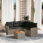 vidaXL 6-tlg. Garten-Sofagarnitur mit Kissen Grau Poly Rattan vidaXL 6-tlg. Garten-Sofagarnitur mit Kissen Grau Poly Rattan