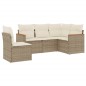 vidaXL 5-tlg. Garten-Sofagarnitur mit Kissen Beige Poly Rattan vidaXL 5-tlg. Garten-Sofagarnitur mit Kissen Beige Poly Rattan