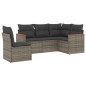 vidaXL 5-tlg. Garten-Sofagarnitur mit Kissen Grau Poly Rattan vidaXL 5-tlg. Garten-Sofagarnitur mit Kissen Grau Poly Rattan