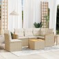 vidaXL 6-tlg. Garten-Sofagarnitur mit Kissen Beige Poly Rattan vidaXL 6-tlg. Garten-Sofagarnitur mit Kissen Beige Poly Rattan