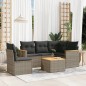 vidaXL 6-tlg. Garten-Sofagarnitur mit Kissen Grau Poly Rattan vidaXL 6-tlg. Garten-Sofagarnitur mit Kissen Grau Poly Rattan