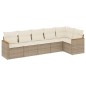 vidaXL 6-tlg. Garten-Sofagarnitur mit Kissen Beige Poly Rattan vidaXL 6-tlg. Garten-Sofagarnitur mit Kissen Beige Poly Rattan