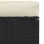 Garten-Fußhocker mit Kissen Schwarz 70x70x30 cm Poly Rattan Garten-Fußhocker mit Kissen Schwarz 70x70x30 cm Poly Rattan