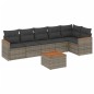 vidaXL 7-tlg. Garten-Sofagarnitur mit Kissen Grau Poly Rattan vidaXL 7-tlg. Garten-Sofagarnitur mit Kissen Grau Poly Rattan