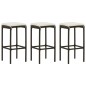 Barhocker mit Kissen 3 Stk. Braun Poly Rattan Barhocker mit Kissen 3 Stk. Braun Poly Rattan