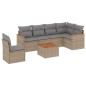 vidaXL 7-tlg. Garten-Sofagarnitur mit Kissen Beige Poly Rattan vidaXL 7-tlg. Garten-Sofagarnitur mit Kissen Beige Poly Rattan