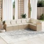 vidaXL 7-tlg. Garten-Sofagarnitur mit Kissen Beige Poly Rattan vidaXL 7-tlg. Garten-Sofagarnitur mit Kissen Beige Poly Rattan