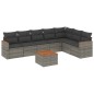 vidaXL 8-tlg. Garten-Sofagarnitur mit Kissen Grau Poly Rattan vidaXL 8-tlg. Garten-Sofagarnitur mit Kissen Grau Poly Rattan