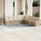 vidaXL 9-tlg. Garten-Sofagarnitur mit Kissen Beige Poly Rattan vidaXL 9-tlg. Garten-Sofagarnitur mit Kissen Beige Poly Rattan