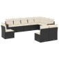 vidaXL 10-tlg. Garten-Sofagarnitur mit Kissen Schwarz Poly Rattan vidaXL 10-tlg. Garten-Sofagarnitur mit Kissen Schwarz Poly Rattan