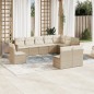vidaXL 10-tlg. Garten-Sofagarnitur mit Kissen Beige Poly Rattan vidaXL 10-tlg. Garten-Sofagarnitur mit Kissen Beige Poly Rattan