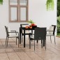 vidaXL Gartenstühle mit Kissen 4 Stk. Poly Rattan Schwarz vidaXL Gartenstühle mit Kissen 4 Stk. Poly Rattan Schwarz