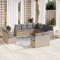 vidaXL 11-tlg. Garten-Sofagarnitur mit Kissen Beige Poly Rattan vidaXL 11-tlg. Garten-Sofagarnitur mit Kissen Beige Poly Rattan
