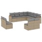 vidaXL 11-tlg. Garten-Sofagarnitur mit Kissen Beige Poly Rattan vidaXL 11-tlg. Garten-Sofagarnitur mit Kissen Beige Poly Rattan
