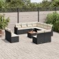 vidaXL 12-tlg. Garten-Sofagarnitur mit Kissen Schwarz Poly Rattan vidaXL 12-tlg. Garten-Sofagarnitur mit Kissen Schwarz Poly Rattan
