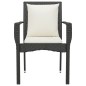 vidaXL Gartenstühle mit Kissen 4 Stk. Poly Rattan Schwarz vidaXL Gartenstühle mit Kissen 4 Stk. Poly Rattan Schwarz