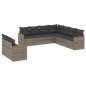 vidaXL 9-tlg. Garten-Sofagarnitur mit Kissen Grau Poly Rattan vidaXL 9-tlg. Garten-Sofagarnitur mit Kissen Grau Poly Rattan