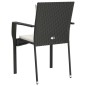 vidaXL Gartenstühle mit Kissen 4 Stk. Poly Rattan Schwarz vidaXL Gartenstühle mit Kissen 4 Stk. Poly Rattan Schwarz