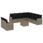 vidaXL 10-tlg. Garten-Sofagarnitur mit Kissen Grau Poly Rattan vidaXL 10-tlg. Garten-Sofagarnitur mit Kissen Grau Poly Rattan
