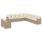 vidaXL 11-tlg. Garten-Sofagarnitur mit Kissen Beige Poly Rattan vidaXL 11-tlg. Garten-Sofagarnitur mit Kissen Beige Poly Rattan