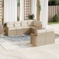 vidaXL 7-tlg. Garten-Sofagarnitur mit Kissen Beige Poly Rattan vidaXL 7-tlg. Garten-Sofagarnitur mit Kissen Beige Poly Rattan