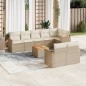 vidaXL 9-tlg. Garten-Sofagarnitur mit Kissen Beige Poly Rattan vidaXL 9-tlg. Garten-Sofagarnitur mit Kissen Beige Poly Rattan