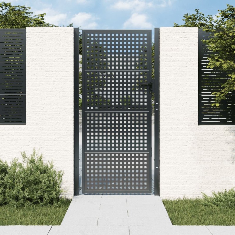 vidaXL Gartentor Anthrazit 105x225 cm Stahl vidaXL Gartentor Anthrazit 105x225 cm Stahl