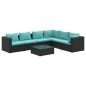 vidaXL 7-tlg. Garten-Lounge-Set mit Kissen Poly Rattan Schwarz vidaXL 7-tlg. Garten-Lounge-Set mit Kissen Poly Rattan Schwarz